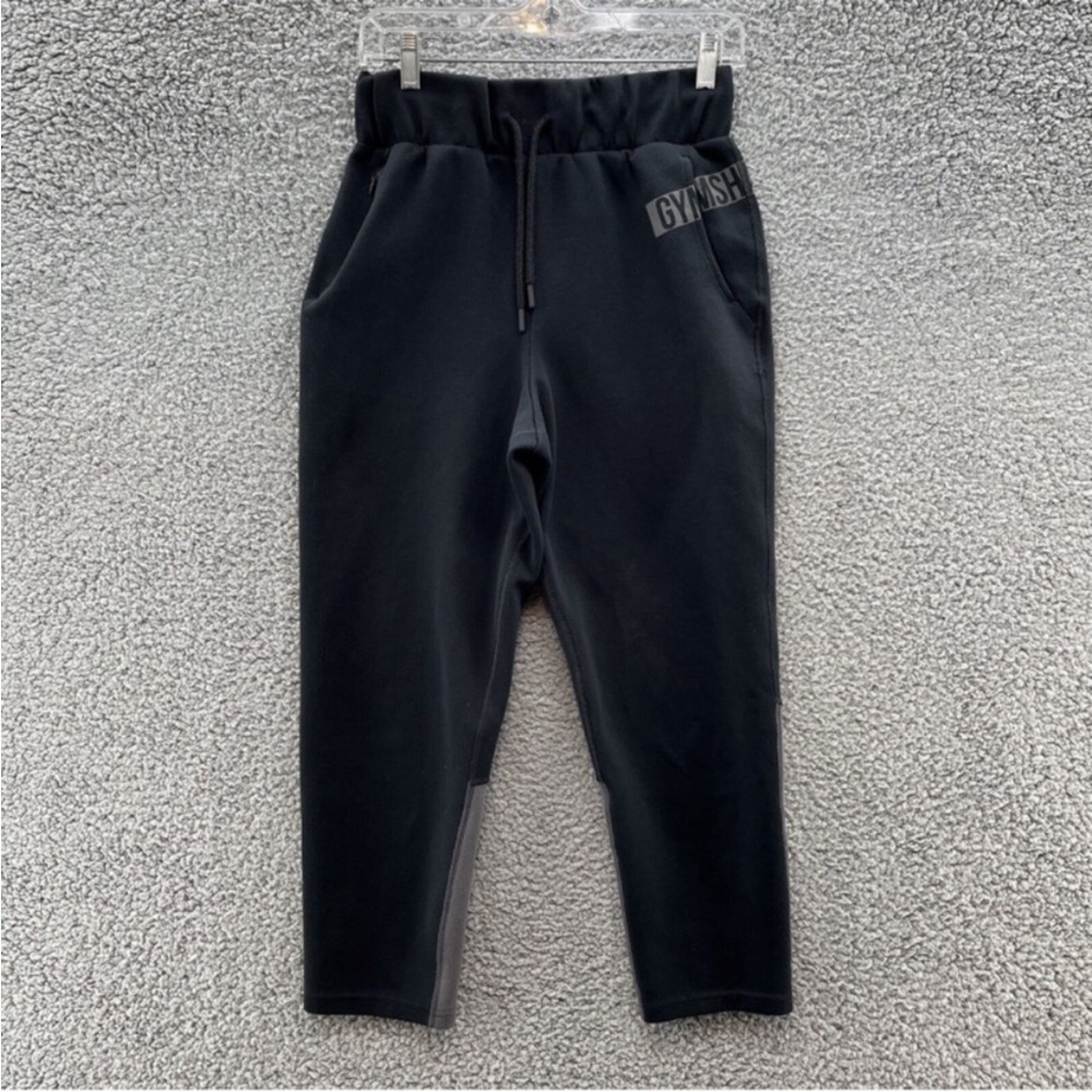 Gymshark Black Joggers with Logo Grey Details